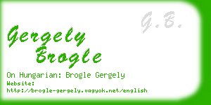 gergely brogle business card